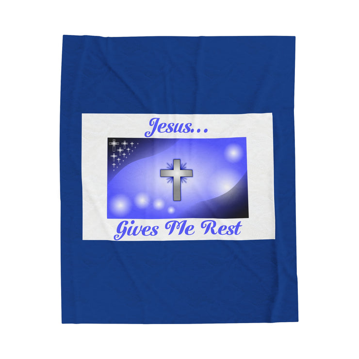 Soft Throw Blanket - Jesus Gives Me Rest