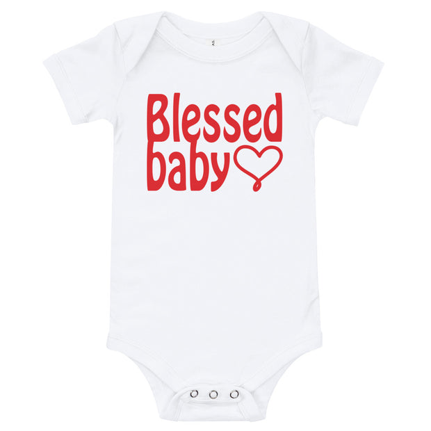 Infant Christian Onesie - Blessed Baby, White