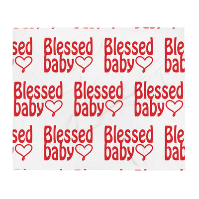 Blessed Baby - Full-Size Throw Blanket, White 50x60